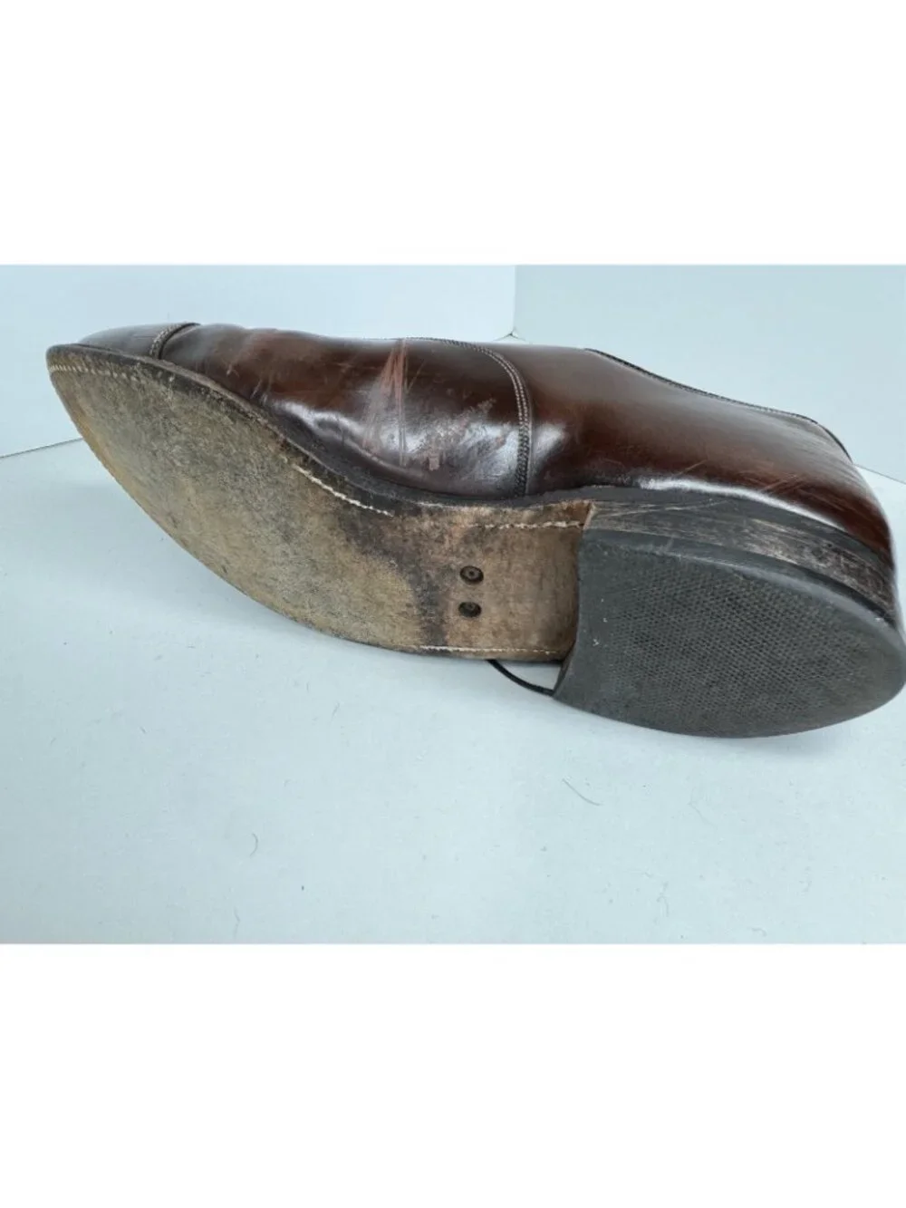Johnston & Murphy 9.5 Cap Toe Brown Leather Oxford Shoes Academia